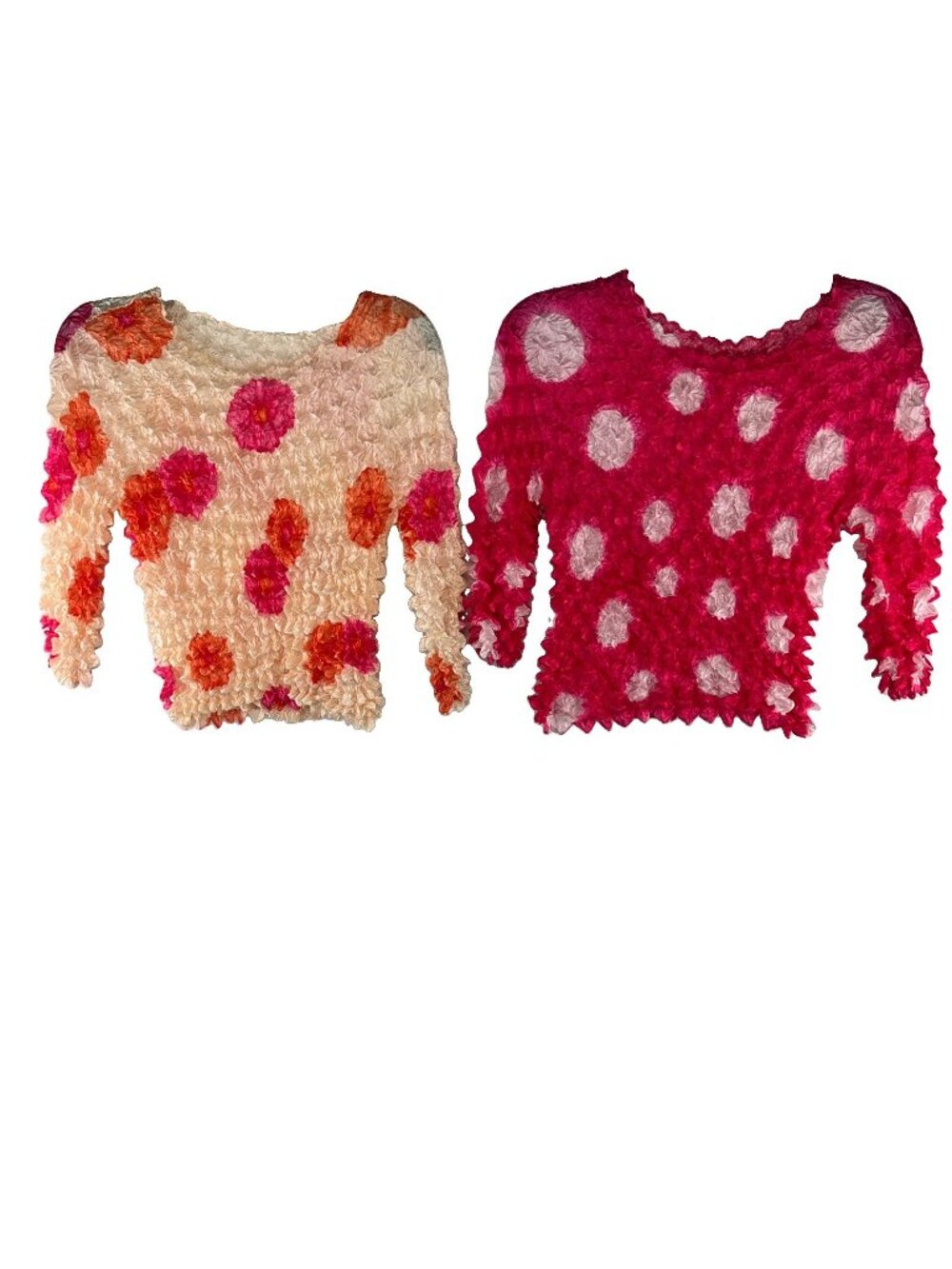 Lot of 2 Colorful Popcorn Bubble Puff Shirts One Size Fits All Stretch